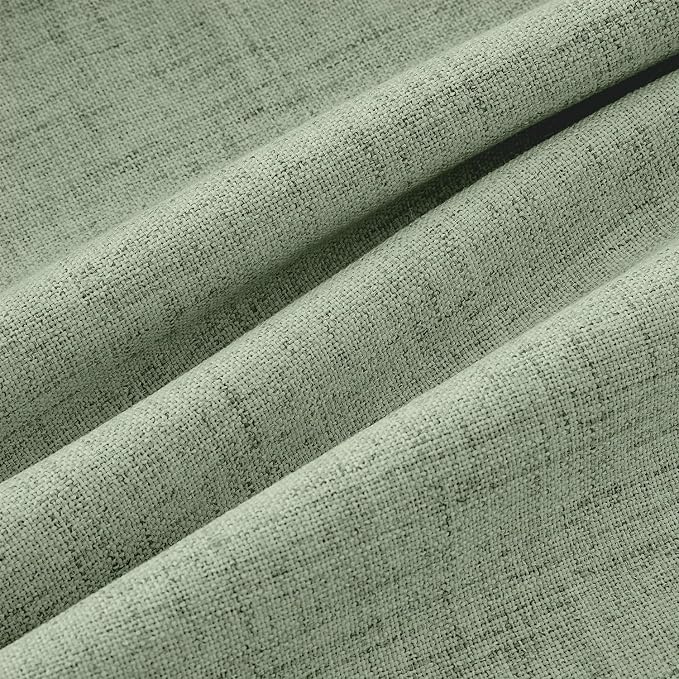 MIULEE 100% Blackout Linen Curtains 42 x 90 Inch Sage Green 2 Panels | Thermal Insulated, Room Darkening Drapes for Bedroom Living Room, Back Tab Rod Pocket Pinch Pleated, Solid Luxury Decor