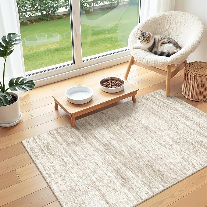 2x3 Rug Non Slip, Small Washable Entryway Rug,Brown | Welcome Mat,Runner for Kitchen,Front Door,Bathroom,Bedroom,Thin Area Rug,Soft Foldable Indoor Carpet,Stain Resistant