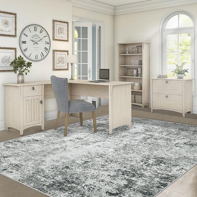 XLUEZ 5x7 Area Rugs for Living Room, Washable Modern Abstract Large Area Rug Neutral Soft Non Slip Kids Rug Stain Resistant Indoor Carpet for Bedroom Nursery Dining Room Playroom(Grey, 5'x7')