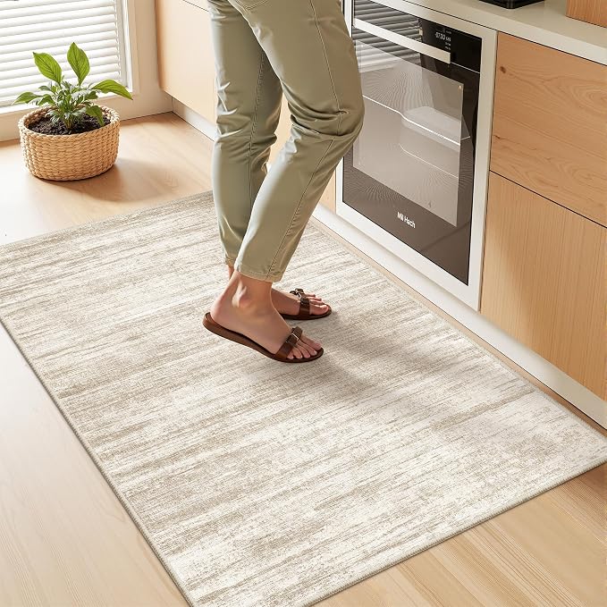 2x3 Rug Non Slip, Small Washable Entryway Rug,Brown | Welcome Mat,Runner for Kitchen,Front Door,Bathroom,Bedroom,Thin Area Rug,Soft Foldable Indoor Carpet,Stain Resistant