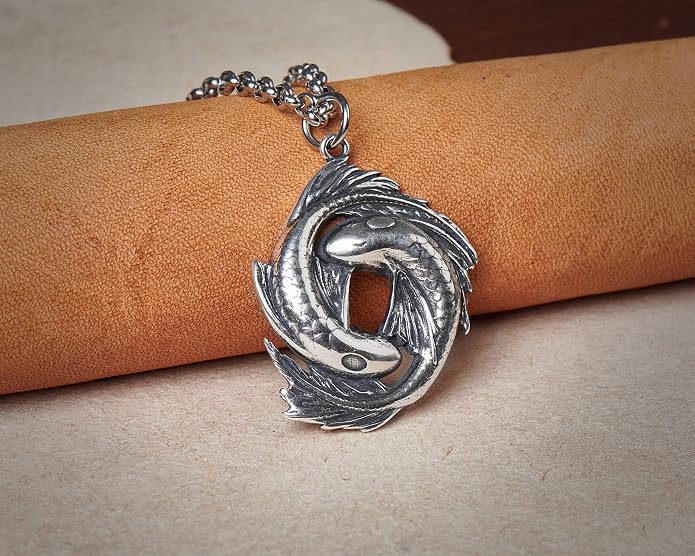 Yin Yang Necklace For Men Ancient Looking High Quality Pendant Jewelry - Yin Yang Gifts - Viking Jewelry for Men