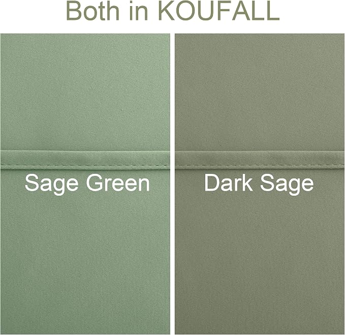 KOUFALL Sage Green Blackout Window Curtains for Bedroom 84 Inches Long Black Out Room Darkening Grommet Thermal Insulated Boho Cottagecore Cottage Core Curtain Drapes 84 Inch Length 2 Panels Set