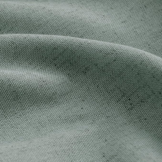 Aersas Desert Sage Pinch Pleated Linen Curtains 84 Inch Length 2 Panels for Living Room Bedroom Semi Sheer Window Curtain Boho Neutral Back Tab Pinch Pleat Drape with Hooks 40x84