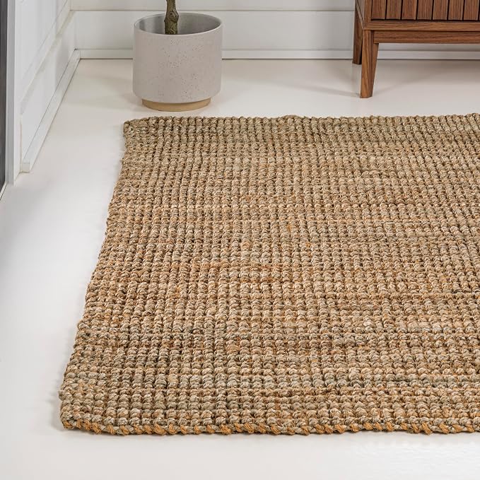 JONATHAN Y Biot Handwoven Jute Solid Natural Indoor Area Rug, 8x10, Traditional, Rustic, Farmhouse, Coastal, Easy-Cleaning for Living Room, Bedroom, Kitchen, Non-Shedding (NRF104A-8)
