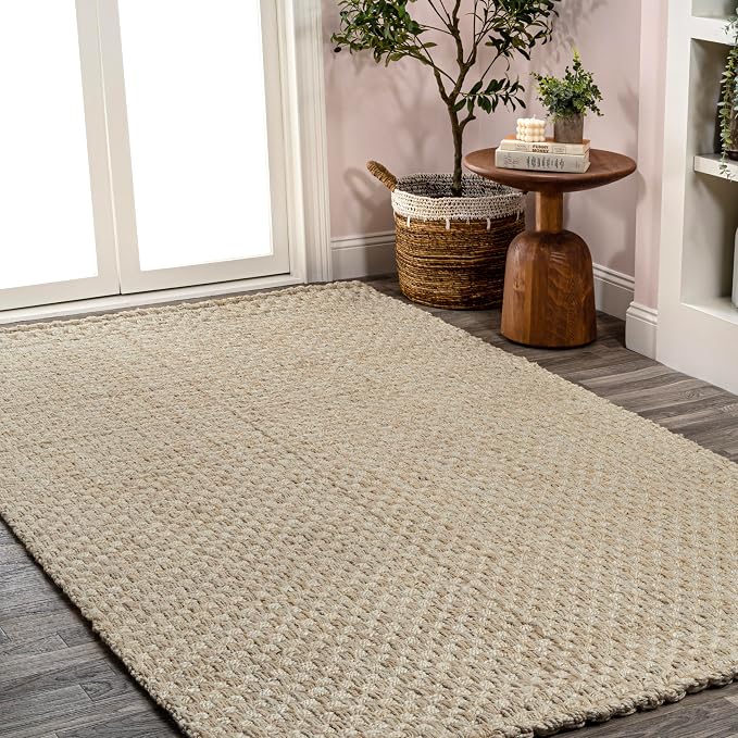 JONATHAN Y Estera Hand Woven Boucle Chunky Jute Ivory Indoor Area Rug, 8x10, Bohemian, Transitional, Easy-Cleaning for Living Room, Bedroom, Kitchen, Pet Friendly, Non-Shedding (NFR102B-8)
