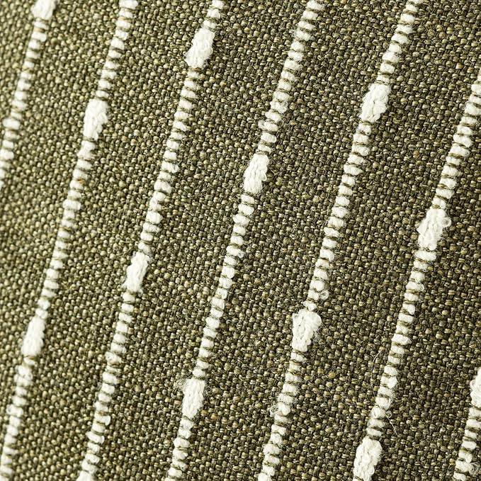 Foindtower Pack of 2 Decorative Jacquard Boucle Throw Pillow Covers Accent Textured Striped Pillowcases Cozy Modern Cushion for Couch Sofa Bedroom Living Room Home Decor 18x18 Inch Olive Green