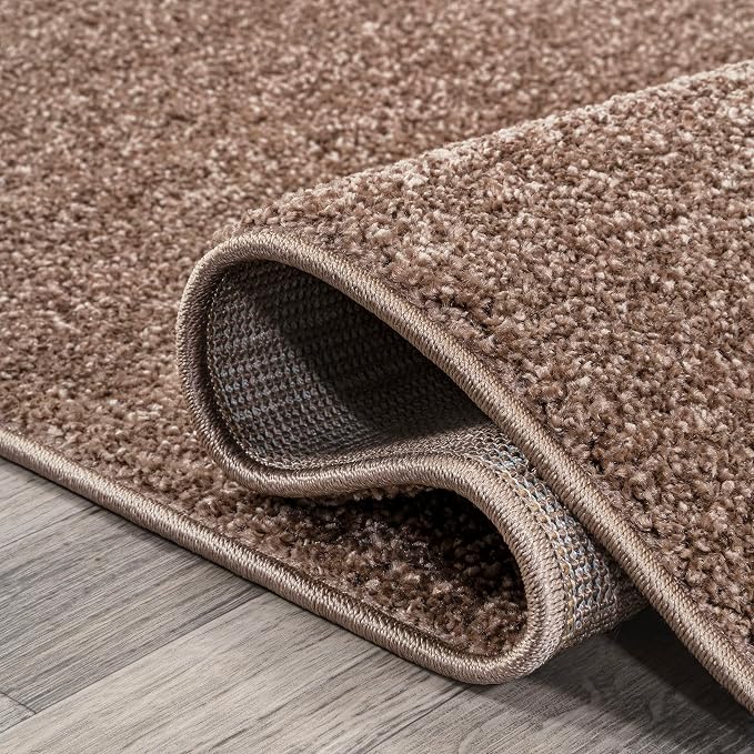 JONATHAN Y Haze Solid Low-Pile Brown Runner Rug 2x12, Coastal,Bohemian,Minimalist,Classic, Easy-Cleaning for Living Room,Bedroom,Kitchen,Pet Friendly,Non-Shedding (SEU100J-212)