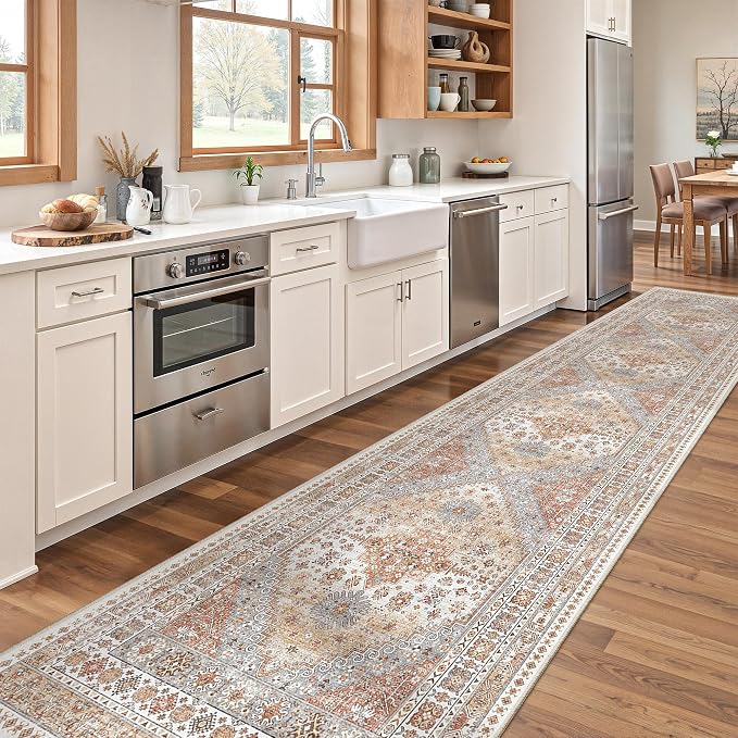 zesthome Area Rugs - Non-Slip Washable Rug（2'x10',Orange） | 2x10 runner rug,long runner rug for hallway,ultra-thin,soft,kitchen,entrance,bedroom,living room