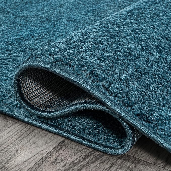 JONATHAN Y Haze Solid Low-Pile Turquoise Runner Rug 2x10, Coastal,Bohemian,Minimalist,Classic, Easy-Cleaning for Living Room,Bedroom,Kitchen,Pet Friendly,Non-Shedding (SEU100H-210)
