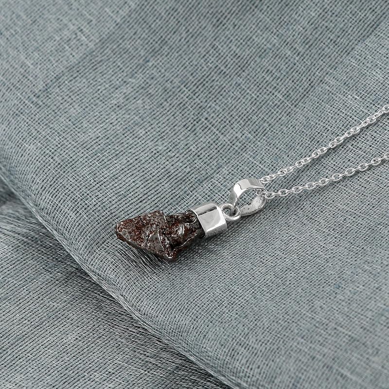 Real Meteorite Raw Crystal Pendant Necklace, Natural Gemstone, Bezel Setting, Rough Crystal, Healing Stone, Gift for Women, Imitation Jewelry 18 inch