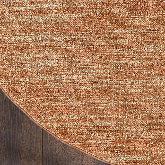 Nourison Home Nourison Essentials Rust 8' x Round Area Rug - Easy Clean, Non Shedding, Bed Room, Living Room, Dining Room, Kitchen (8' x Round)
