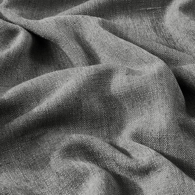 Vision Home Pinch Pleated Dark Grey Blackout Curtains 84 inch Linen Blended Room Darkening Drapes with Thermal Insulation & Back Tab Hooks for Bedroom Living Room, 40" Wx84 L 2 Panels