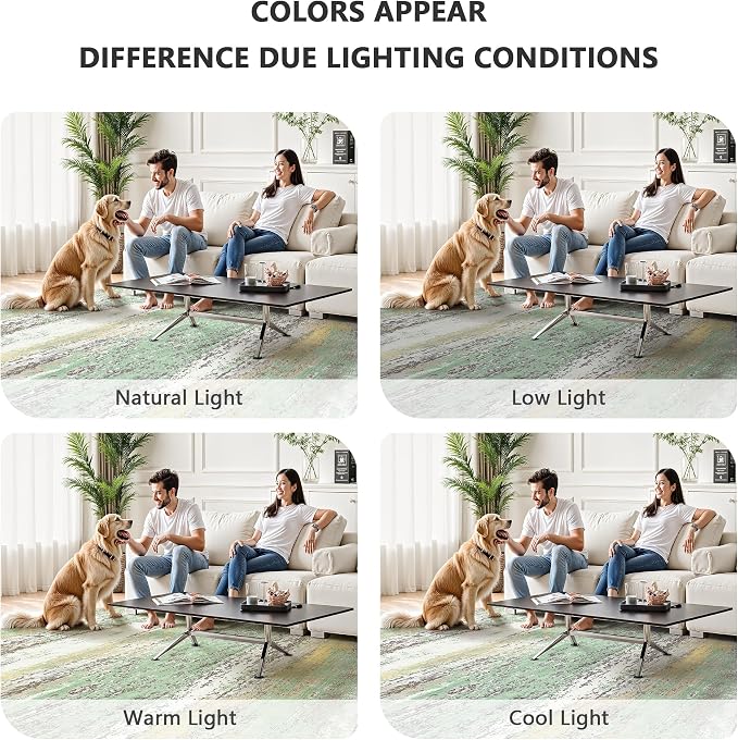 5x7 Area Rugs, Abstract Modern Ultra Soft Washable Rug, Non Slip Carpet with Rubber Back Stain Resistance Rugs for Living Room, Bedroom, Dining Room Decor(Light Green/Cream)