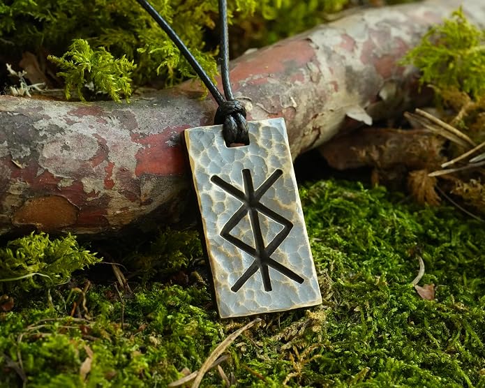 Baldur Jewelry - Elder Futhark Bind Protection Rune Necklace - Talisman Pendant Amulet - Viking Runes Norse Jewelry - Viking Jewelry for Men Women - Gifts for Men