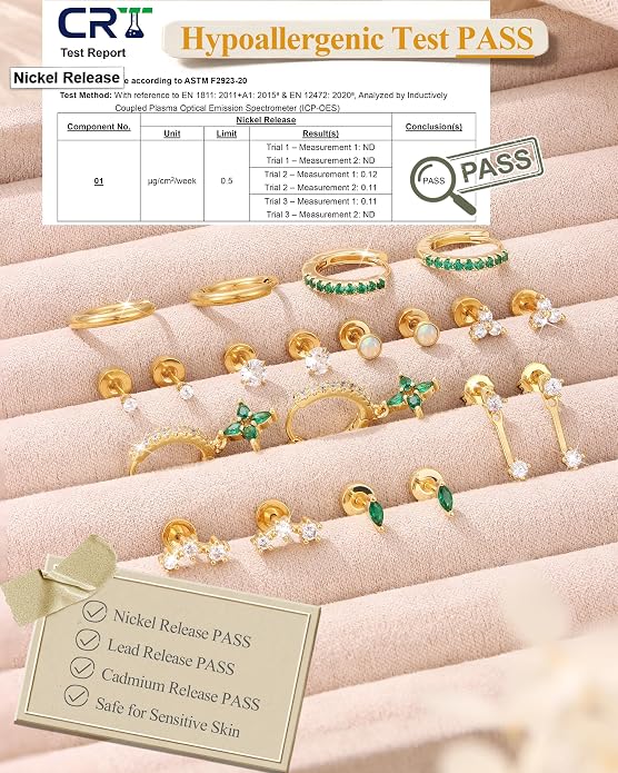 MILACOLATO Hypoallergenic Flat Back Earrings 14K Gold Plated Cartilage Earring Sets for Multiple Piercing 20G Surgical Stainless Steel Earrings for Women Trendy Earring Stacks Small Hoop Flatback Stud Earrings