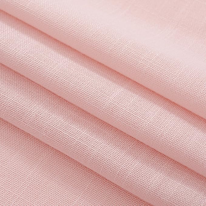 Light Pink Linen Curtains 108 Inches Long for Living Room 2 Panels Set Neutral Modern Farmhouse Back Tab Light Filtering Semi Sheer Window Curtains for Kids Bedroom Pink Decor 9 ft Length