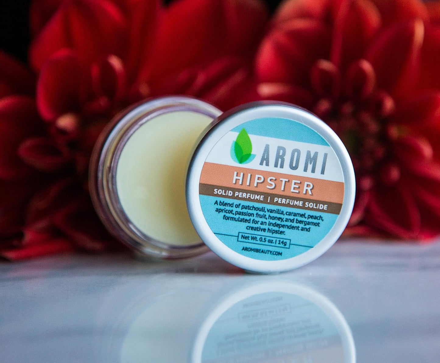 Aromi Hipster Solid Perfume | Earthy, Fruity Fragrance, Vegan, Cruelty-free, Patchouli, Vanilla, Peach Scent, Wax, Travel, Women's Gift, Handmade (Hipster)