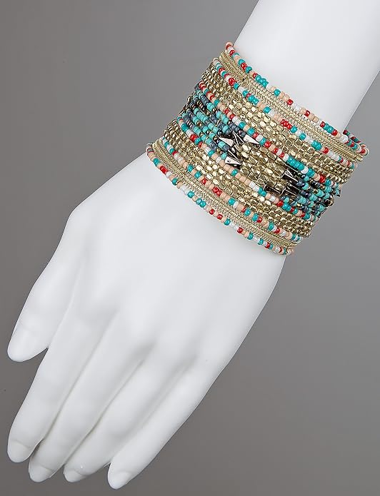 SPUNKYsoul Cuff Bracelets for Women Collection - Adjustable, Stylish Boho Inspired Beaded Bracelets, Trendy Stackable Beads, Ideal for Everyday Wear & Special Occasions