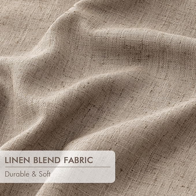 MIULEE Copper Brown Pinch Pleated 100% Blackout Linen Curtains for Bedroom, Room Darkening Memory Trained Light Blocking Window Curtain 63 inches Long for Living Room, Black Out Pleat Drapes, 2 Panels