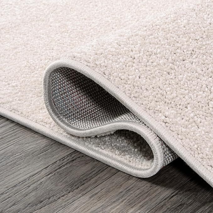 JONATHAN Y Haze Solid Low-Pile Ivory 7x7 Square Indoor Area Rug, Coastal,Bohemian,Minimalist,Classic, Easy-Cleaning for Living Room,Bedroom,Kitchen,Pet Friendly,Non-Shedding (SEU100D-7SQ)