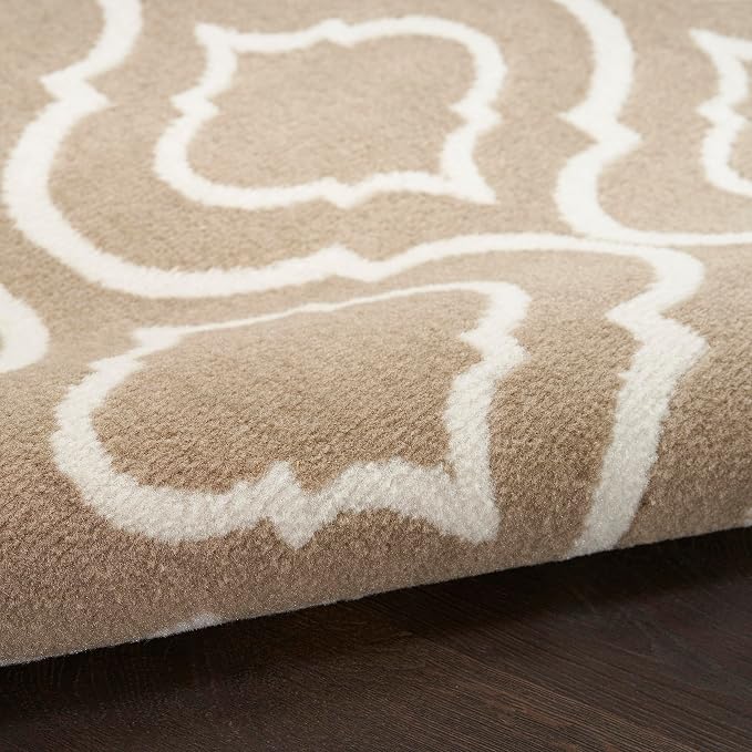 Nourison Home Jubilant 94x118 Indoor Transitional Polypropylene Fabric Rug in Taupe