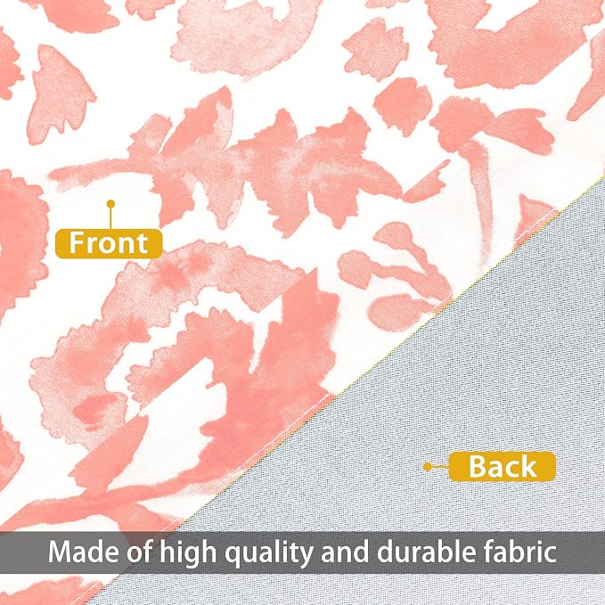 DriftAway Julia Blackout Curtains Grommet 2 Panels, W52xL84, Blush | Floral Curtains, Bedroom, Living Room, Room Darking, Watercolor Pattern, 2 Layers, Thermal Insulated, Window Treatment