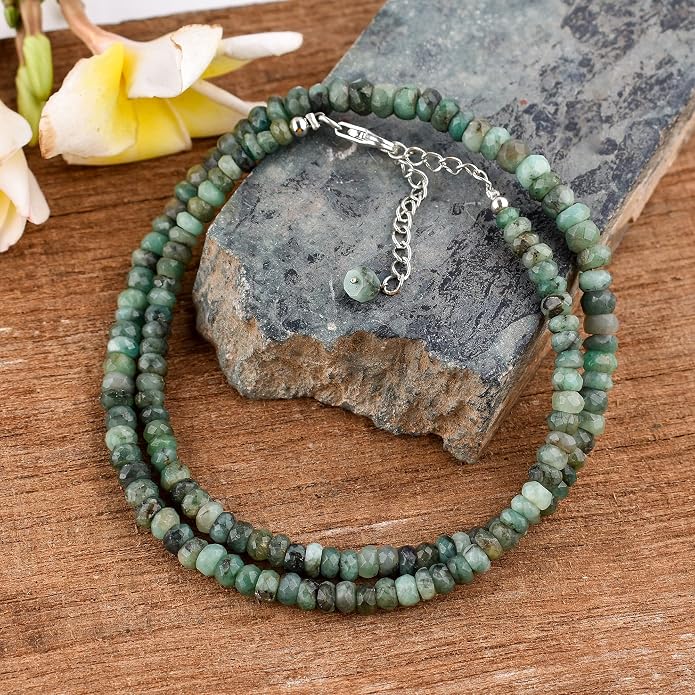 Natural Gemstone Dainty Pendant Necklace for Women Handmade Crystal Jewelry 925 Sterling Silver 18 Inch Chain Healing Chakra Christmas Birthday Gift for Her