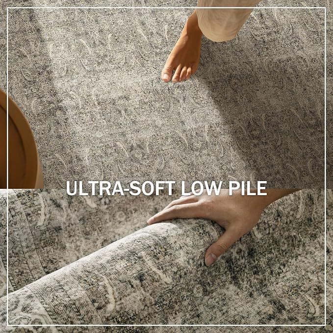 Washable Runners for Hallways Kitchen Rug: 2'6"x8' Runner Rugs Stain Resistant Non Slip Low Pile Soft Carpet Runners for Hallways Bedroom Entryway Indoor Beside Bathroom Laundry Room