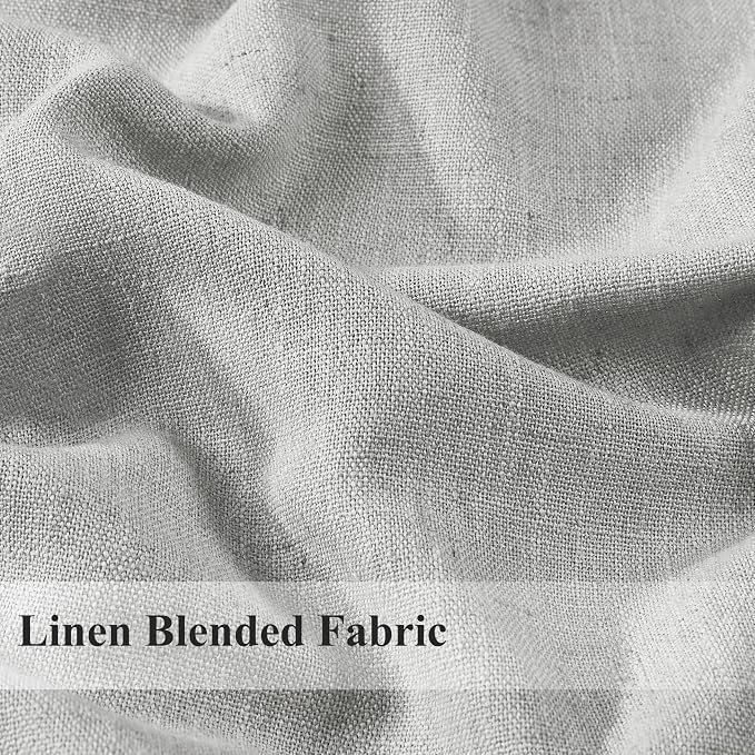 WEST LAKE Light Grey French Pleated Curtain Panels 95 Inches Long,Pinch Pleat Linen Blend Drapes for Bedroom Living Room,Energy Efficient Window Treatment,Back Tabs Hooks,60" Wx95 L(Pack of 1)
