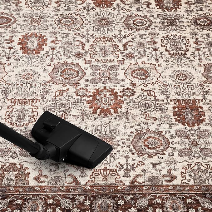 Keen Home Design 30"x84" Rug - Machine Washable Runner Rug with Non-Slip Backing, Ideal for Hallway, Entryway, Kitchen, Laundry Room - Vintage, Easy Clean, Durable, Low Pile - (2'6" x 7')