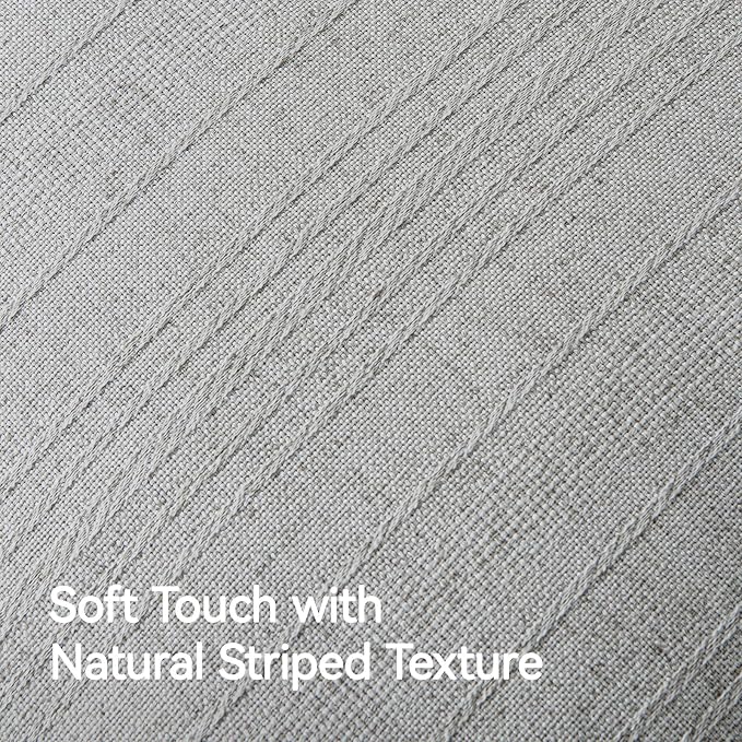 a moment Linen Pillow Covers Set of 2,Boho Farmhouse Throw Pillowcases Neutral Textured Decorative Covers for Couch Sofa Bed, Soft Linen Blend Accent Case Cushion Home Decor 20"x12"Light Grey