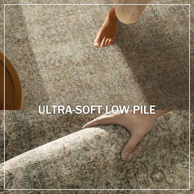 Washable Runners for Hallways Kitchen Rug: 2'x6' Runner Rugs Stain Resistant Non Slip Low Pile Soft Carpet Runners for Hallways Bedroom Kitchen Entryway Indoor Beside Bathroom Laundry Room