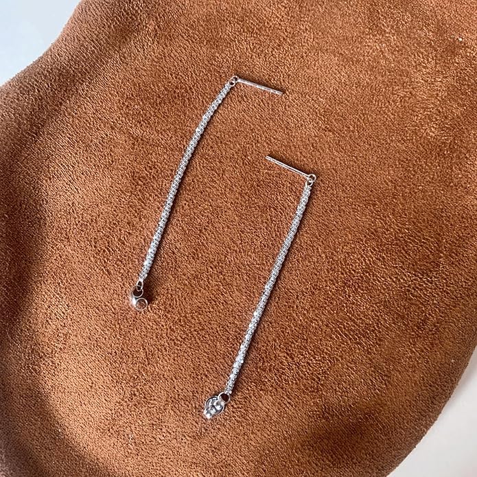 Tassel Earrings for Women Gold Plated Silver Chain Earrings Dainty Minimalist Dangle Drop Studs
