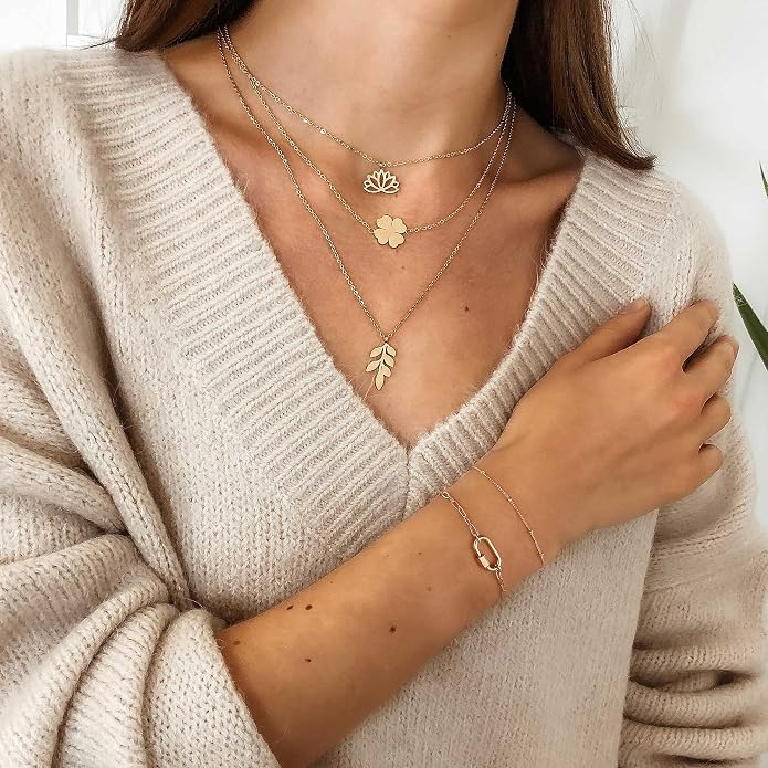 Dainty Gold Bracelets for Women, 14K Gold Plated Adjustable Layered Beads Bracelet Cute Evil Eye Oval Chain Pearl Bar Turtle Gold Bracelets for Women Jewelry
