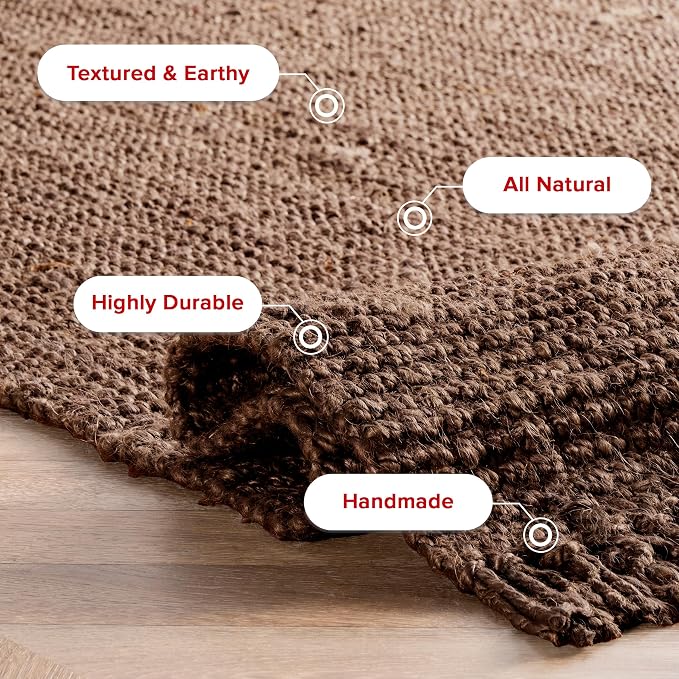nuLOOM Daniela Chocolate Solid Flatweave Area Rug, 5' x 8'