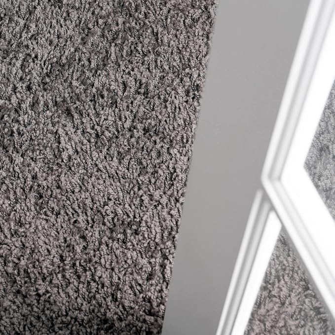 Unique Loom Solid Shag Collection Area Rug (4' Octagon, Graphite Gray)