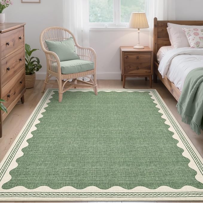 GarveeHome Scalloped Rug