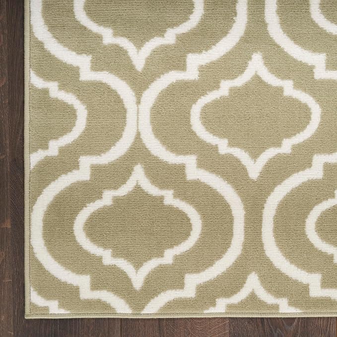 Nourison Home Jubilant Olive 2'3" x 7'3" Area Rug - Easy Clean, Non Shedding, Bed Room, Living Room, Dining Room, Kitchen (7' Runner)