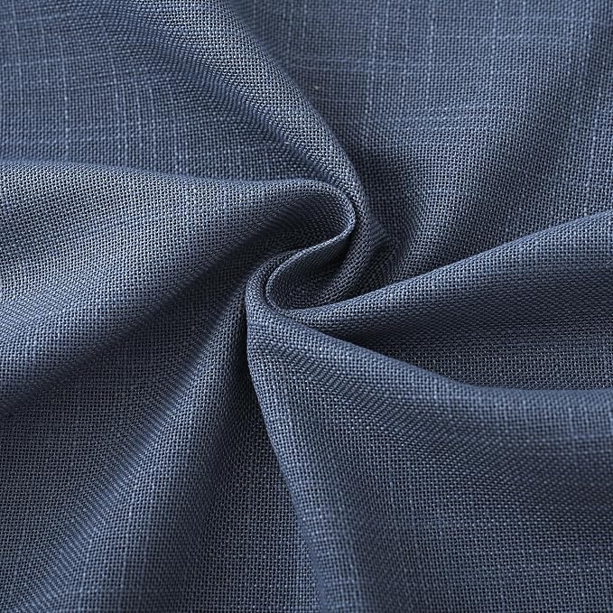 Navy Blue Curtains for Living Room Back Tab Modern Farmhouse Semi Sheer Blue Curtains 144 inches Long 2 Panels Set Muted Neutral Window Curtain for Dining Room Bedroom 52x144