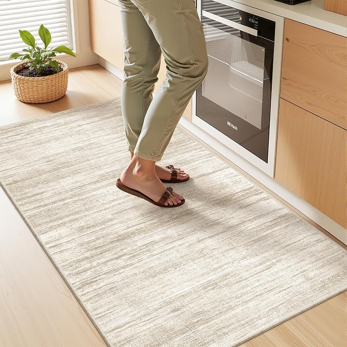 2x4 Rug Runners for Hallways Non Slip,Brown | Washable Rugs for Kitchen,Entryway,Bedroom,Bathroom,Nursery Room,Thin,Soft Runner Rug,Stain Resistant Indoor Carpet