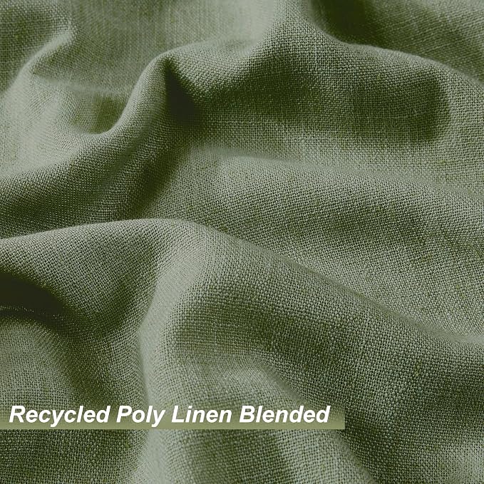 Vision Home Dark Green Pinch Pleated Full Blackout Curtains Linen Blended Room Darkening Curtain Panels 84 inch for Living Room Bedroom Thermal Insulated Pinch Pleat Drapes with Hooks 40" Wx84 Lx2