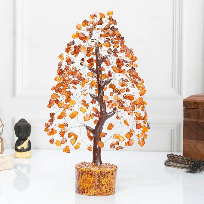 Crocon® Carnelian Crystals Tree, Birthday Gifts for Women, House Warming Gifts New Home Decor, Healing Crystals Spiritual Present, Mom Birthday Gift Her, Orange Decor, Gemstones Money Tree Positivity