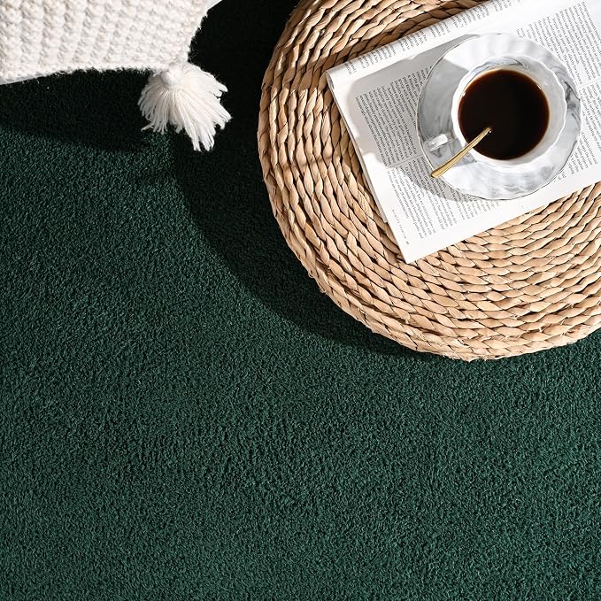 Gifeas Large Ultra Soft Modern Area Rugs for Living Room Bedroom, 4x6 Feet Deep Green Thickened Memory Foam Indoor Solid Minimalist Carpets, Non-Slip Comfy Rug for Boys Girls Nursery Room Home Decor