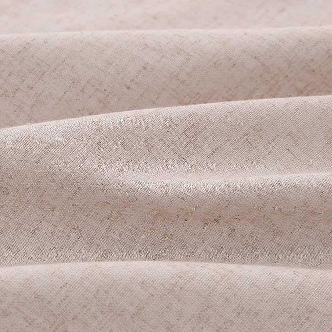 Aersas Oatmeal Pinch Pleat Linen Curtains 96 Inch Length 2 Panels Set for Bedroom Dinging Room Semi Sheer Boho Farmhouse Neutral Window Curtains 96 Inches Long for Living Room Nursery 40x96