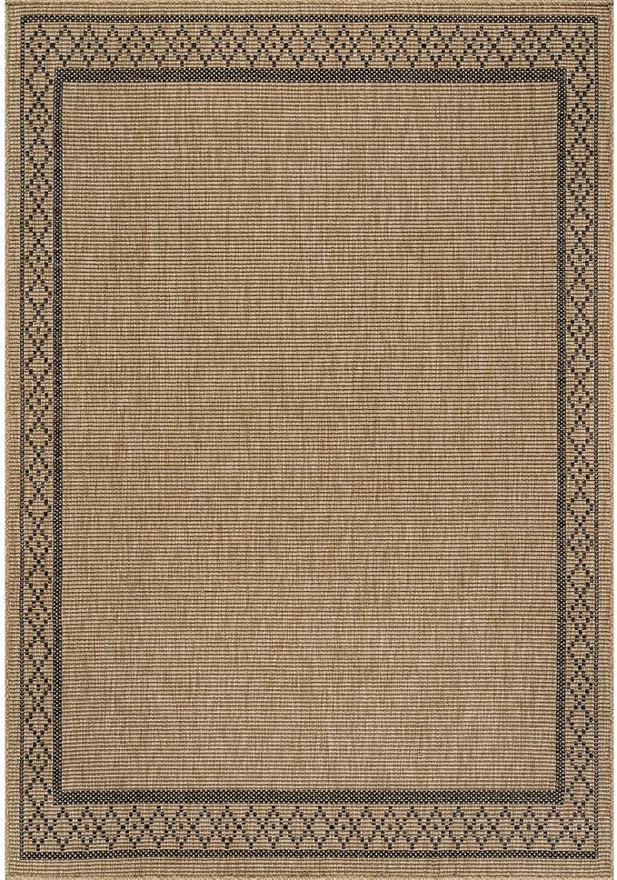 Luul Home Easy Jute Rugs 9x12 Frame Natural Color Living Room Indoor Outdoor Area Rug for Patio and Kitchen Rug High Traffic Washable Easy to Clean Solid Boho Woven Design Carpet (9 x 12)