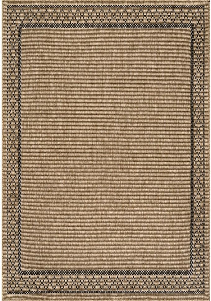 Luul Home Easy Jute Rugs 8x10 Frame Natural Color Living Room Indoor Outdoor Area Rug for Patio and Kitchen Rug High Traffic Washable Easy to Clean Solid Boho Woven Design Carpet (8 x 10)