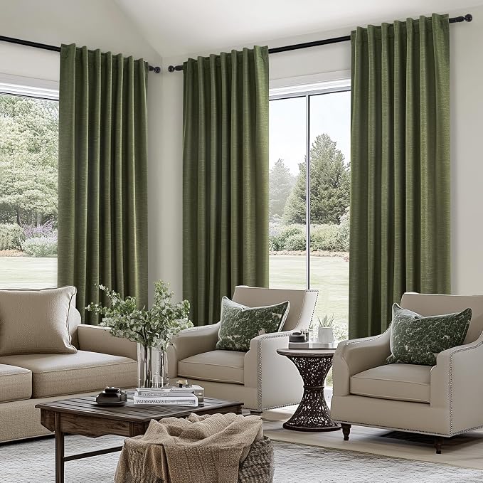 Topfinel Long Curtains for Living Room Custom 105 Inch,Sun Blocking Elegant Internet Farmhouse Curtains Burg for Bedroom Aesthetic Thermal Blackout Drapes Fabric Thick 2panels Back Tab Hooks Pleated