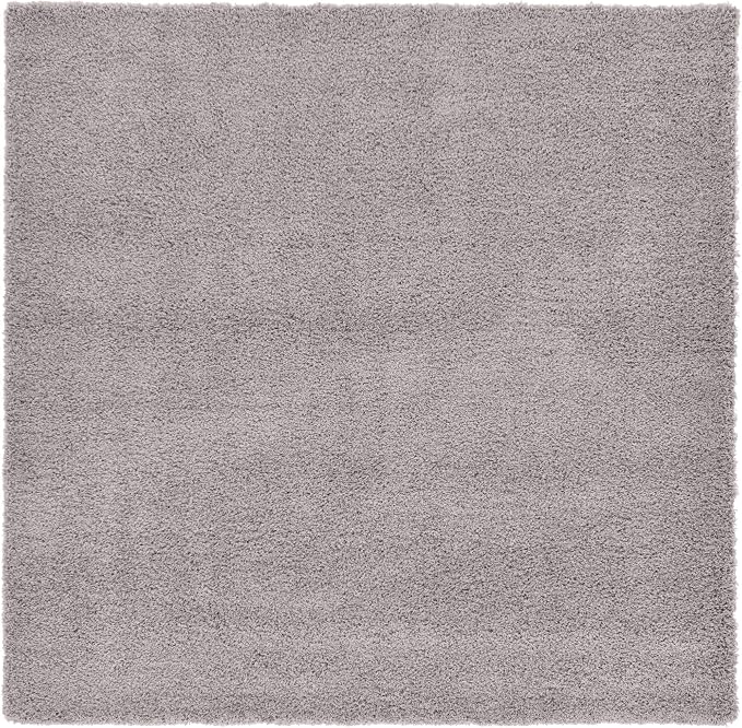 Unique Loom Solid Shag Collection Area Rug (8' Square, Cloud Gray)