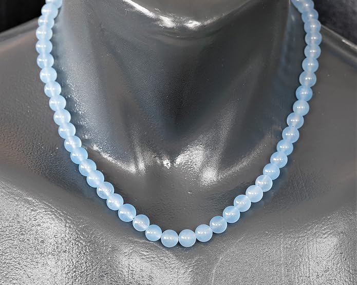 Natural Gemstone Beaded Choker Necklace | 8mm Handmade Adjustable Jewelry for Men & Women | Chakra Balancing Crystal Necklace | Spiritual Gift | Macrame Cord with Extender