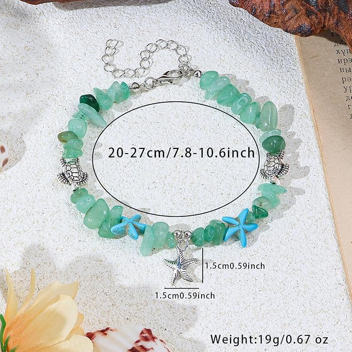 Anklet Bracelets for Women Boho Beaded Layered Ankle Bracelets Stack Summer Beach Waterproof Jewelry
